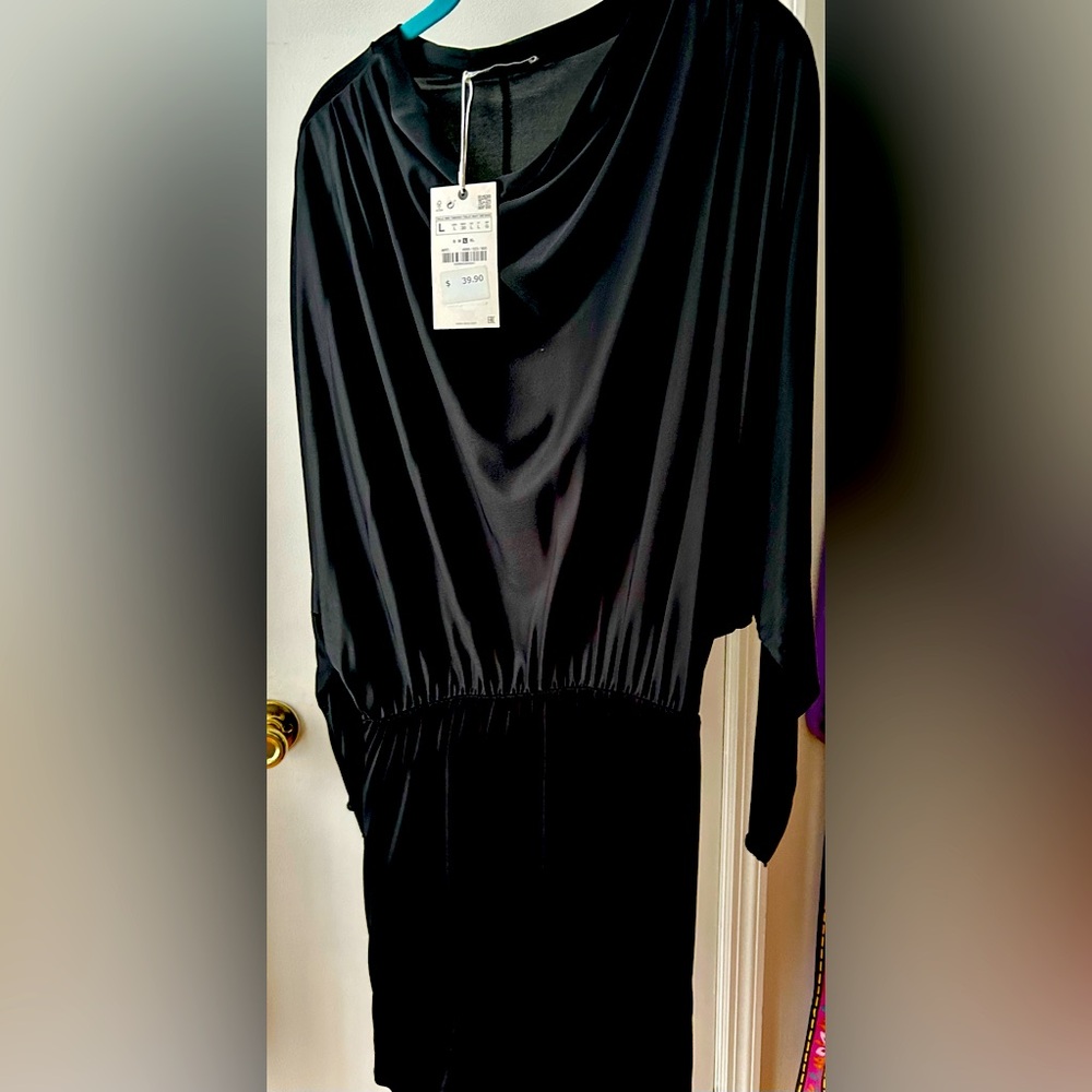Black Cowel Neck Zara Mini Dress